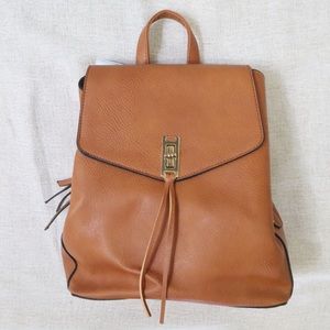 Metallic Sky Cognac Leather Backpack NWT